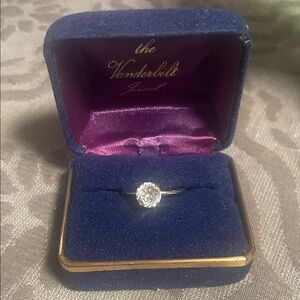 Silver Tone Ring with Clear Stone